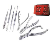 Professionale Tagliaunghie - Affetta unghie - Kit di Pedicure per manicure - Strumenti per podologia - Pinza per cuticole - Set di 6 pezzi - Lima per unghie + sollevatore di unghie - Scatola da portap