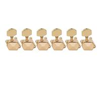 Professionale Tuning Piroli Per Chitarra Set Di 6 Accordatori Semi Chiusi Per Chitarra Elettrica In Linea Teste Macchine Piroli E Chiavi(Gold)