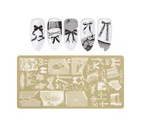 Professionale Unghie Timbro Piastra Floreale Farfalla Bowknot Disegni Accessori In Acciaio Inox Per Manicure Arte Decorazione Nail Art Piatti Per Uso Dom