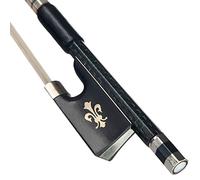 Professionale Violino Arco 4/4 In Fibra Di Carbonio Violino Arco Verde Seta Intrecciata In Fibra Di Carbonio Bastone Rotondo Cupronichel Montato Ebano Rana Ben Equilibrio arco violino