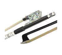Professionale Violino Arco Nero Fibra Di Carbonio Arrotondato Arco Violino Pelle Di Pecora Impugnatura Camouflage Rana Bianca Coda Di Cavallo Grado Di Prova Per Adulti arco violino (Color : Color_4-4
