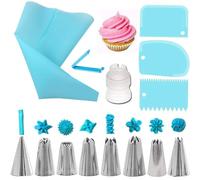 Professionali e Riutilizzabili, Saccapoche per Dolci Professionale, Pasticceria Accessori, sac a Poche in Silicone e 8 beccucci sac a Poche in Acciaio Inox per Decorazioni Torta