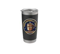 Professionally Tired Funny Coffee Burnout Patch Sarcastico Bicchiere termico in acciaio inox doppia parete