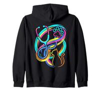 Professione di Medico Veterinario colorato Felpa con Cappuccio