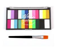 Professionelles Aquarell-Schminkset fÃ¼rs Gesicht, 18 Farben + 4 Pinsel & Schablonen