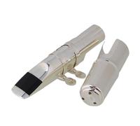 Professionisti accessori per sassofono Bocchino Per Sax In Ottone Argento/dorato 7# Con Legatura Del Cappuccio Per Sassofono Tenore In Si Bemolle(Silver)