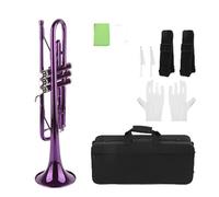 Professionisti Tromba Set Di Tromba In Sib Con Chiave In Tubo In Ottone Accessori Per Strumenti Ricambio Borsa Portaoggetti(Purple)