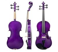 Professionisti Violino Violino Acustico 4/4 Violino In Tiglio Colorato Violino In Legno Massello Nero Con Custodia Per Il Trasporto Arco In Legno Brasiliano (Color : Purple)