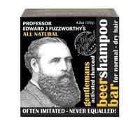 Professor Fuzzworthy's Gentlemans Activated Charcoal & Beer Hair SHAMPOO Bar for Men - All Natural for Normal, Dry, Oily Hair - 4.2 oz