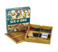 Professor Puzzle Wooden Games Compendium - Portable Six in One Combination Game
