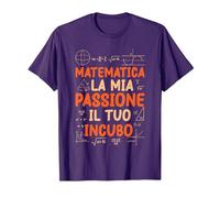 Professore di Matematica Maestro Insegnante di Matematica Maglietta, Uomo, Viola, XXL