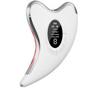 Profey EMS Gua Sha, Massaggiatore Viso mit 45℃ Wärme & Vibration, Lifting EMS 9 Livelli di Intensità, 4 Modalità, LED Rosso, Giallo e Blu, Gua Sha Viso Anti-Aging Riduzione di Gonfiori