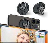 PROfezzion 3-in-1 alluminio Mag Safe Camera Mount per MacBook Webcam, Continuity Camera Mount per iPhone 16 16 Plus 16 Pro 16 Pro Max & 15 14 13 12(iOS 16+)&MacOS Ventura (BLACK)