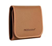 PROfezzion 3 Tasche Pieghevole Custodia per Lenti Filtro Custodia Protettiva Portafoglio Filtro con Panno di Pulizia in Microfibra per Canon Sony Nikon Filtri per Fotocamere, Marrone Filter Pouch