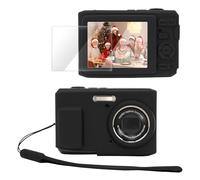 PROfezzion Custodia protettiva in silicone per Kodak PIXPRO FZ45, sottile, con pellicola proteggi schermo in vetro e cinturino da polso per fotocamera digitale Kodak FZ45, colore nero