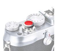 PROfezzion Deluxe e Robusta Pulsante Di Otturatore per Fujifilm X-HALF GFX100RF X-T30 X-T20 X-T10 etc. (Grigio con Rosso Superficie in Microfibra)