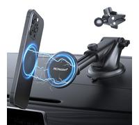 PROfezzion Supporto Telefono Auto Ventosa & Clip per l’Aria per MagSafe, Porta Cellulare Auto Magnetico per Cruscotto, Parabrezza & Presa d'Aria Compatibile con iPhone 17 16 15 14 13 12 Pro Max