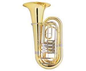 Proffesionale Tuba Strumento a Fiato Ottone 4 Pistoni Sib Custodia e Bocchino