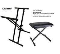 PROFI BUNDLE - Supporto per tastiera, altezza regolabile, chiusura rapida