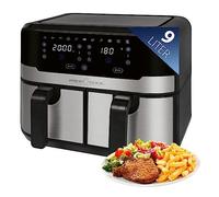 Profi Cook, PC-FR 1242, Doppia friggitrice ad Aria Calda con Schermo Touch, 2 Zone di Cottura indipendenti, capacità: 2 x 4,5 Litri = 9,0 Litri, 9 programmi Automatici, Acciaio Inossidabile