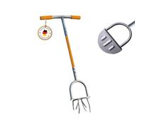 PROFI-PARTNER 2 in 1 - Fresa a terra per risparmio di forza, artiglio da giardino e testa di cambio coltello/coltivatore con manico e piastra di supporto, protezione per schiena, lunghezza quasi 1 m