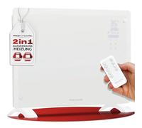 ProfiCare® PC-GKH 3118 Electric Heater with Glass Front & X-Shape Heating Element Mobile Radiator Also Suitable for Wall Mounting Convector Heater with 2 Heat Settings Silent Heating 0dB White