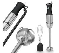 ProfiCook 2 in1 Frullatore a mano e frullino, 1000 watt per frullare, tritare e ridurre in purea, con lungo bastone per frullare, con alloggiamento in acciaio inox, PC-SMS 1220