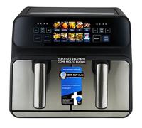 ProfiCook PC-FR 1287 H Doppia 8 L Indipendente 2200 W Friggitrice ad aria calda Nero, Acciaio inox