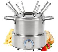 Proficook PC-FD1288-Inox Set per fonduta elettrica da 8 Persone, Acciaio Inossidabile