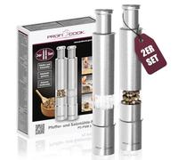 ProfiCook PC-PSM 1160 - Set macinapepe e sale composto da 2 macinini, cilindro in acciaio inox di alta qualità, cassa in acciaio inox