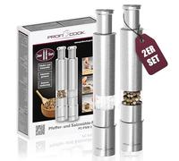 ProfiCook PC-PSM 1160 - Set macinapepe e sale composto da 2 macinini, cilindro in acciaio inox di alta qualità, cassa in acciaio inox