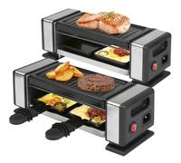 ProfiCook® Raclette per 2 persone, espandibile fino a 8 persone, include 4 padelle e 4 spatole, mini raclette, rivestimento antiaderente, set da 2 pezzi, 2 x 350 W, PC RG 1324