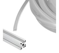 Profilato in alluminio serie 20 grigio, 9m x 8mm con guarnizione, per slot cover