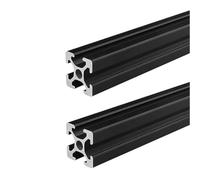 Profili di alluminio ferroviario, V Slot Alu estruso TProfile Anod LinRail e WorkBarrierRack 2 pezzi Nastro Nero 100-550 mm(Black,250mm long)