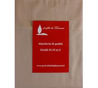 profili di Toscana Coppia Federe in Raso di Puro Cotone a Tre Volant Made in Italy 50X80 (Cipria)