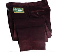 Profili di Toscana.Pantalone Uomo Velluto Duca Visconti di Modrone Elasticizzato.Taglie Forti.Made in Italy (50, bordò)