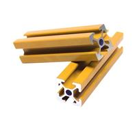 Profili in alluminio, 2 pezzi rosso 2020 da 100mm a 500mm lunghezza guida lineare 200mm 400mm for banco di lavoro stampante 3D fai te CNC(Golden,550mm long)