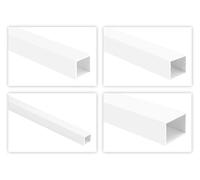 Profili in plastica HEXIM square tube - tubi quadrati e rettangolari, profilo cavo in PVC, stabile e resistente - 2 metri per barra (60x40mm, HJ 220)