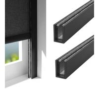 Profili Laterale Oscuranti per la Luce, Bloccanti della Luce a Canale U | Guide Laterali Bloccanti per Tende e Oscuranti, Tutela della privacy, Striscia Oscurante per Fessure(Nero,150cm/59.1 in)