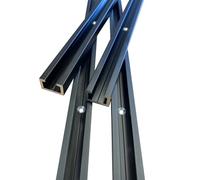 Profilo a C in alluminio, 2 m, nero, M8, forato con 10 viti, guida a T in alluminio, per officina e tavolo da fresatura, anodizzato, 17 x 11 mm