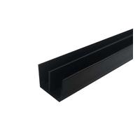 Profilo a doppia U 1 m 16x10 mm in pvc nero opaco Nero opaco