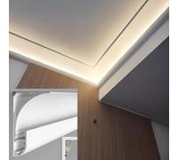 Profilo a forma di corona a LED, profilo canale in alluminio 8 x 6 cm, diffusore di illuminazione indiretta per decorazione domestica, angolo parete e rivestimento del pavimento, 1 m, migliora il tuo