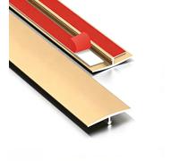 Profilo a T in Alluminio per Transizione Pavimento - Soglie e Giunzioni tra Laminato, Piastrelle e Vinile, Moulding Metallico a T Autoadesivo(Gold,3.3cm*70cm)