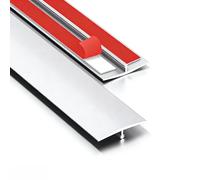 Profilo a T in Alluminio per Transizione Pavimento - Soglie e Giunzioni tra Laminato, Piastrelle e Vinile, Moulding Metallico a T Autoadesivo(Silver,4cm*85cm)