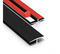 Profilo a T in Alluminio per Transizione Pavimento - Soglie e Giunzioni tra Laminato, Piastrelle e Vinile, Moulding Metallico a T Autoadesivo(Black,3.3cm*125cm)