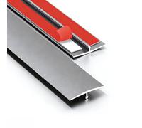 Profilo a T in Alluminio per Transizione Pavimento - Soglie e Giunzioni tra Laminato, Piastrelle e Vinile, Moulding Metallico a T Autoadesivo(Gray,3.3cm*145cm)