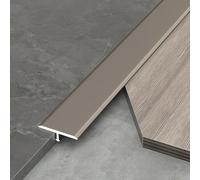 Profilo a T per piastrelle in alluminio, 90 cm, 3 pezzi, baguette de Finit per casa e ufficio, accessibile e sicuro, colore champagne, larghezza 40 mm