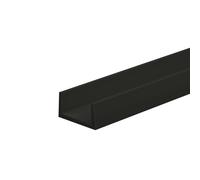 Profilo a U 1 m 18x10 mm in pvc nero opaco Nero opaco