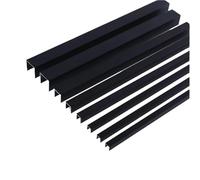Profilo a U in alluminio, Profilo a U in alluminio nero da 500 mm, confezione 2 misure multiple(17x10x15mm)