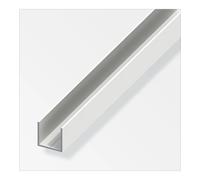 PROFILO AD "U" 23,5 ALLUMINIO BIANCO - 1 METRO.